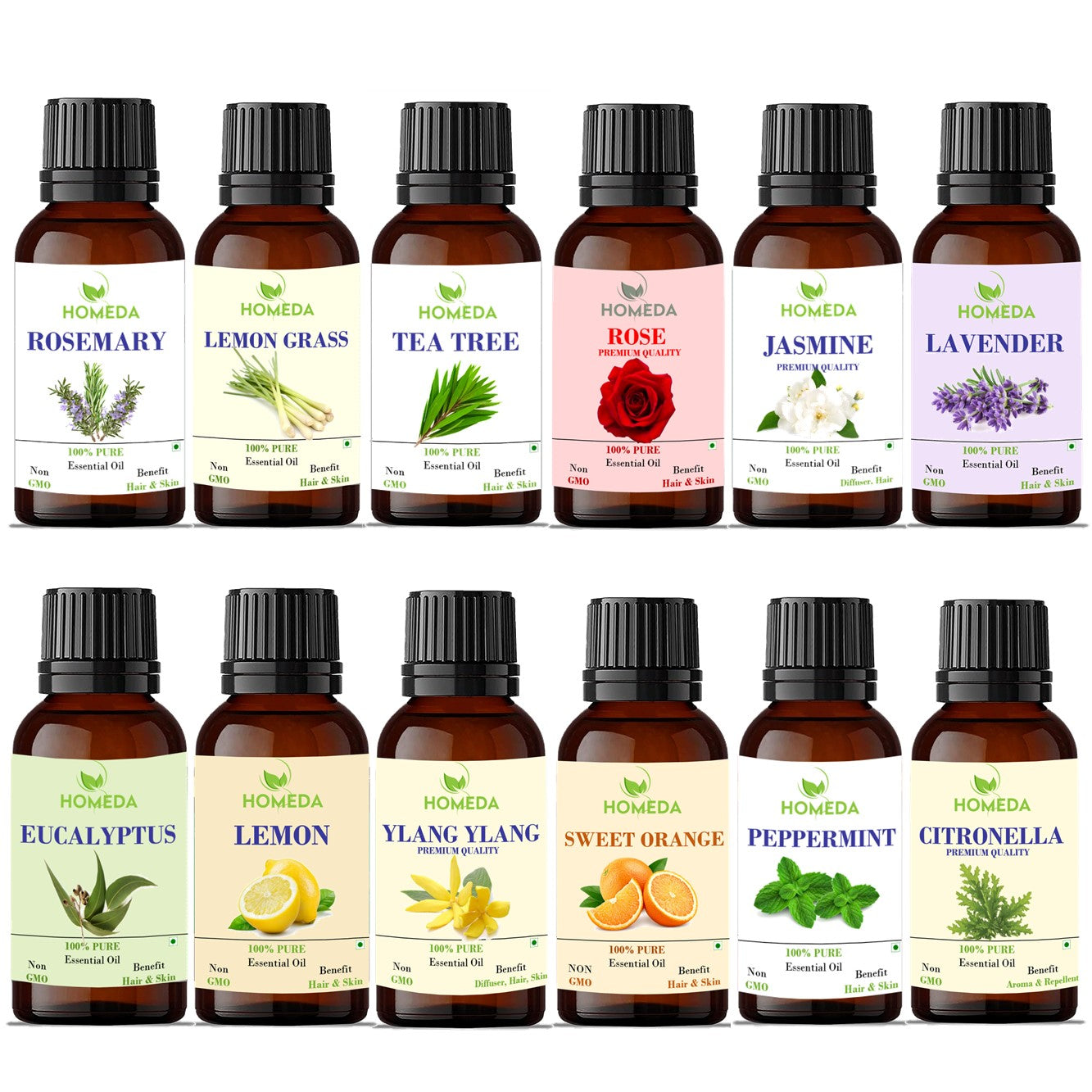 Buy KANHA NATURE OILS Aroma Diffuser Oil (Lavender, Lemon, Rose,Musk,Fancy  Fresh and Eucalyptus), 10ml Each- Set of 6 fragrances Online at Best Prices  in India - Hecmo